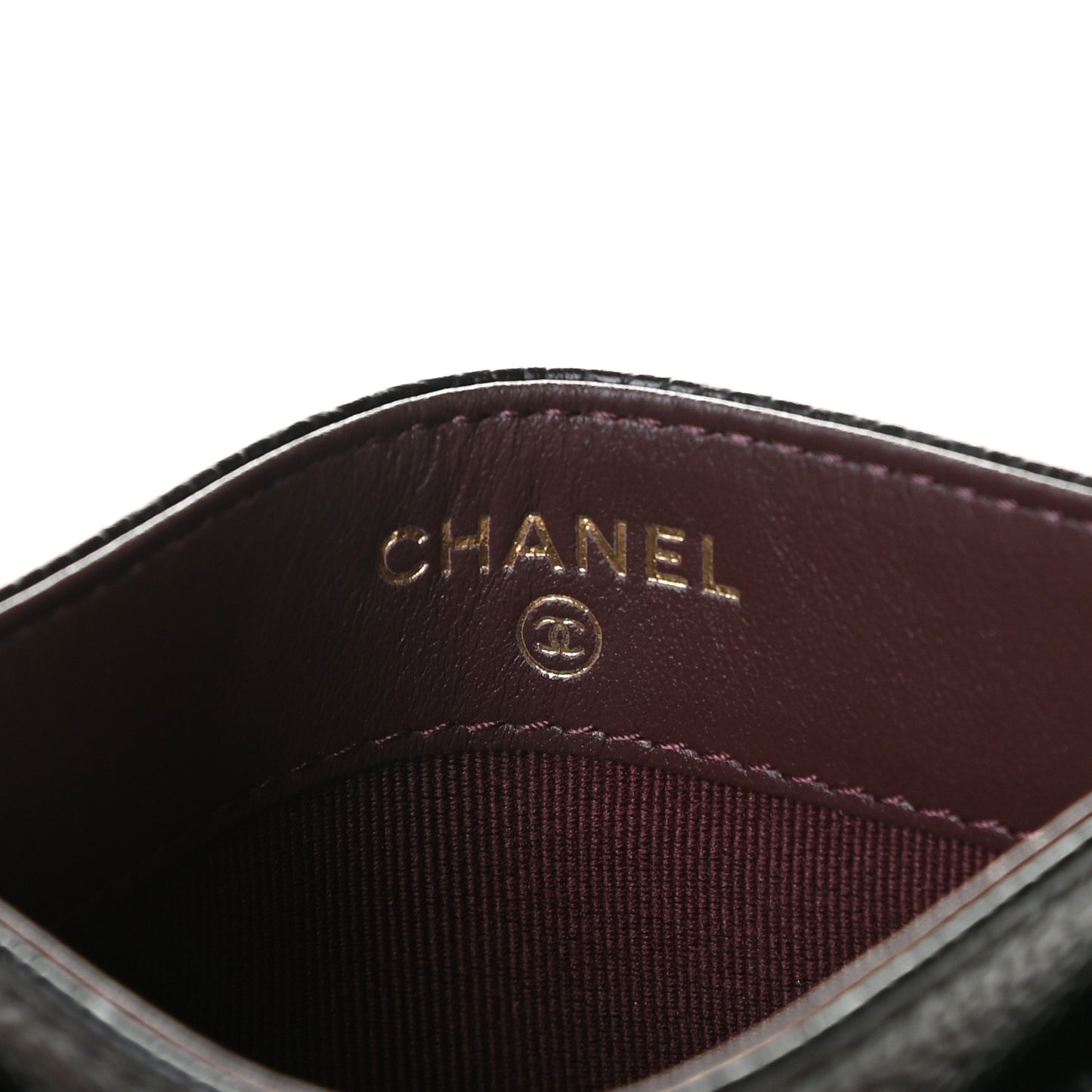 Caviar Quilted Card Holder Black