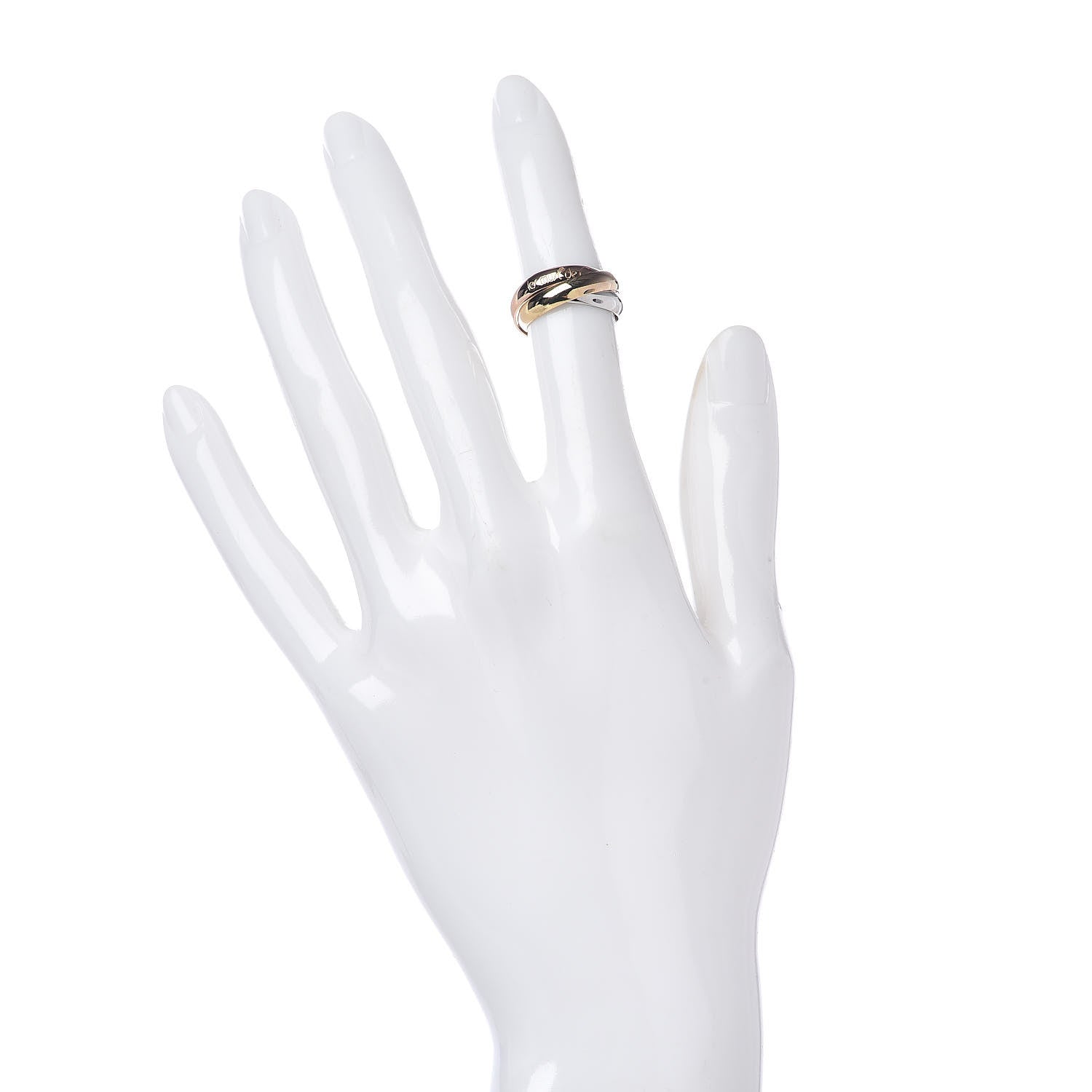 Cartier 18K Pink Yellow White Gold Classic Les Must De Trinity Ring 47 4 2 of 4