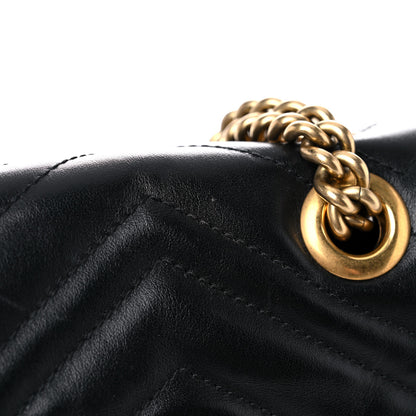 Gucci Calfskin Matelasse Medium GG Marmont Shoulder Bag Black 19 of 21