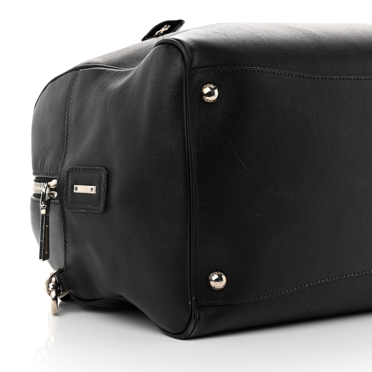 Soft Calfskin Duffle Travel Bag Black