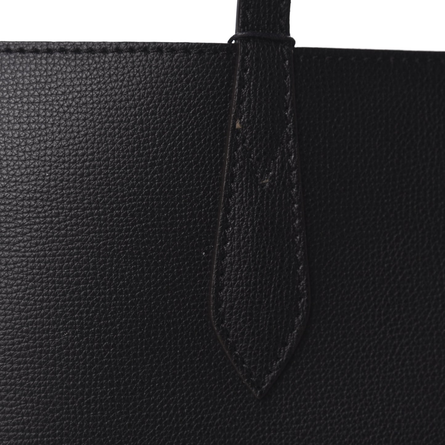 Grainy Calfskin Haymarket Check Medium Reversible Tote Black