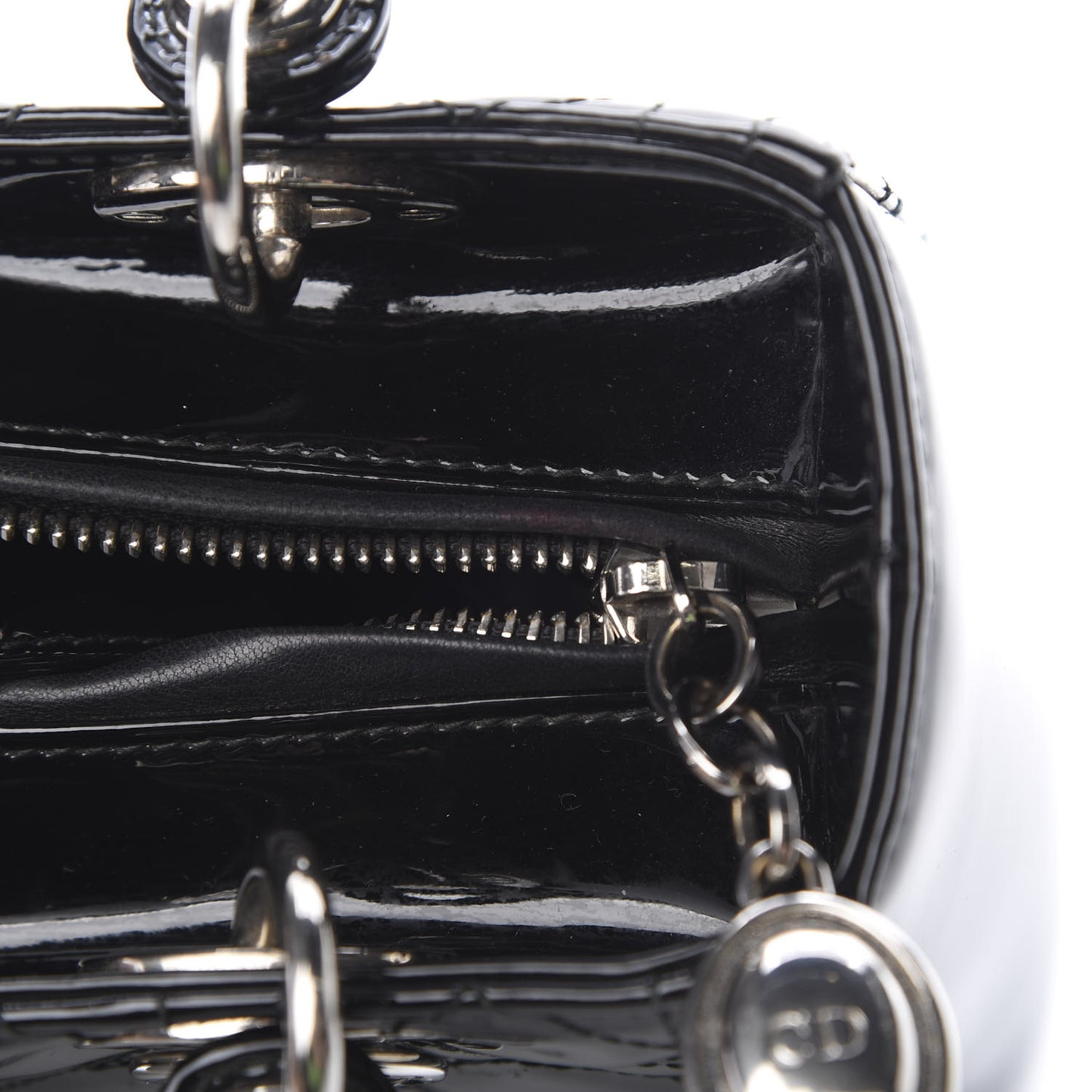 Patent Cannage Medium Lady Dior Black