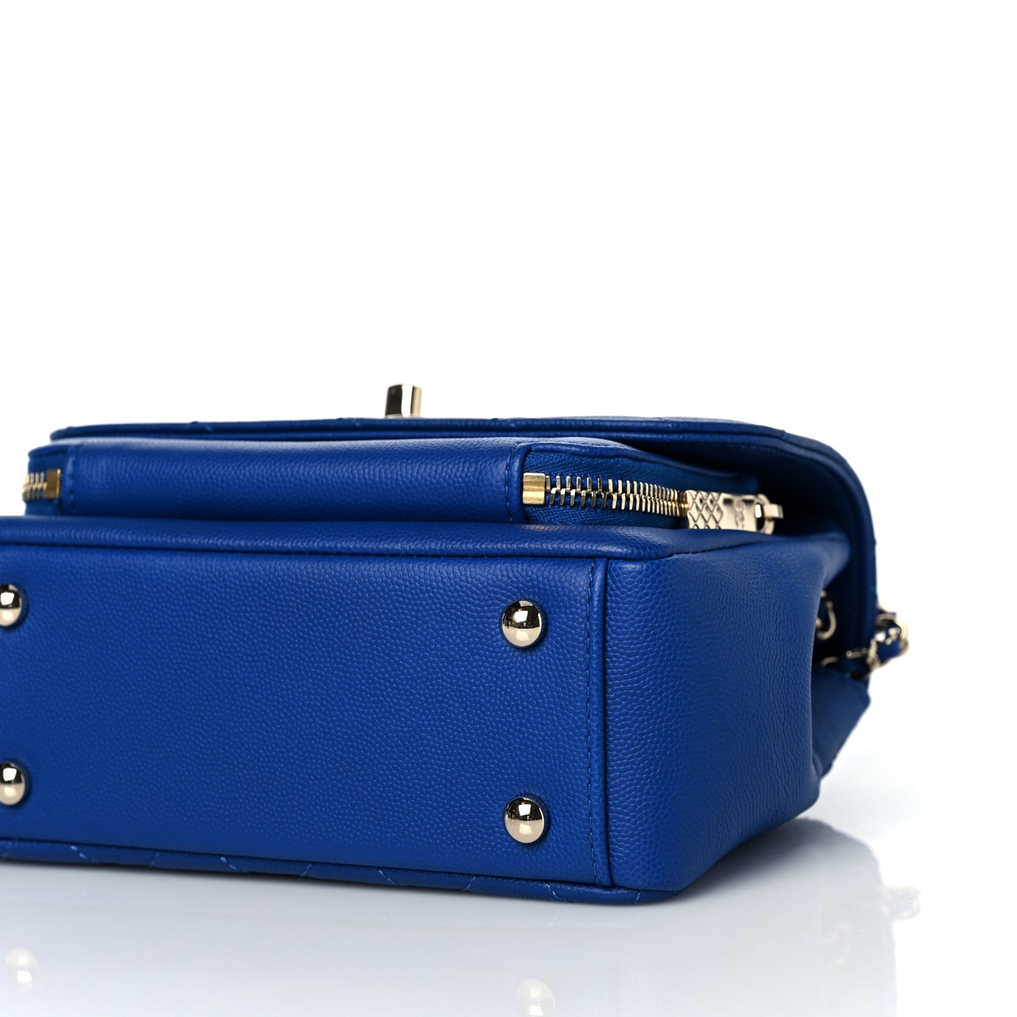 Caviar Quilted Small Business Affinity Flap Dark Blue
