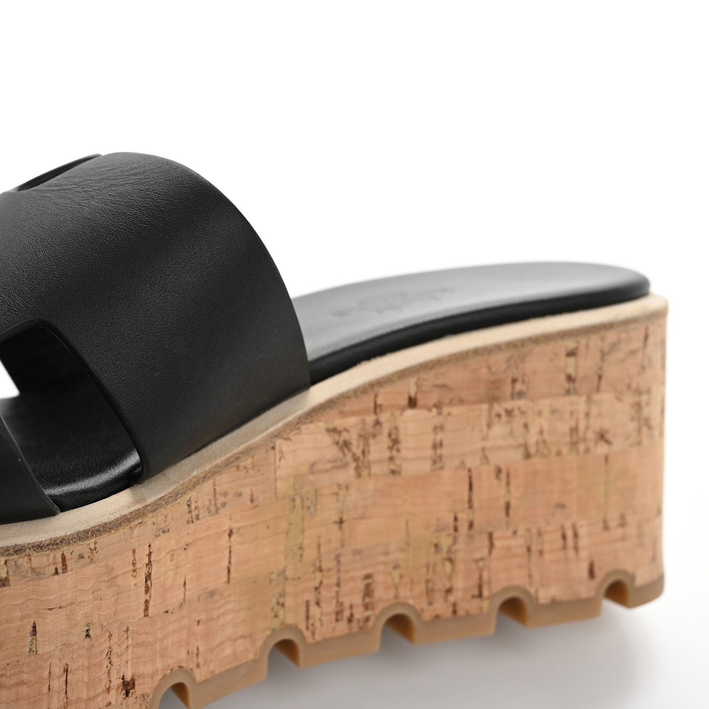Calfskin Cork Eze 30 Sandals 36 Black