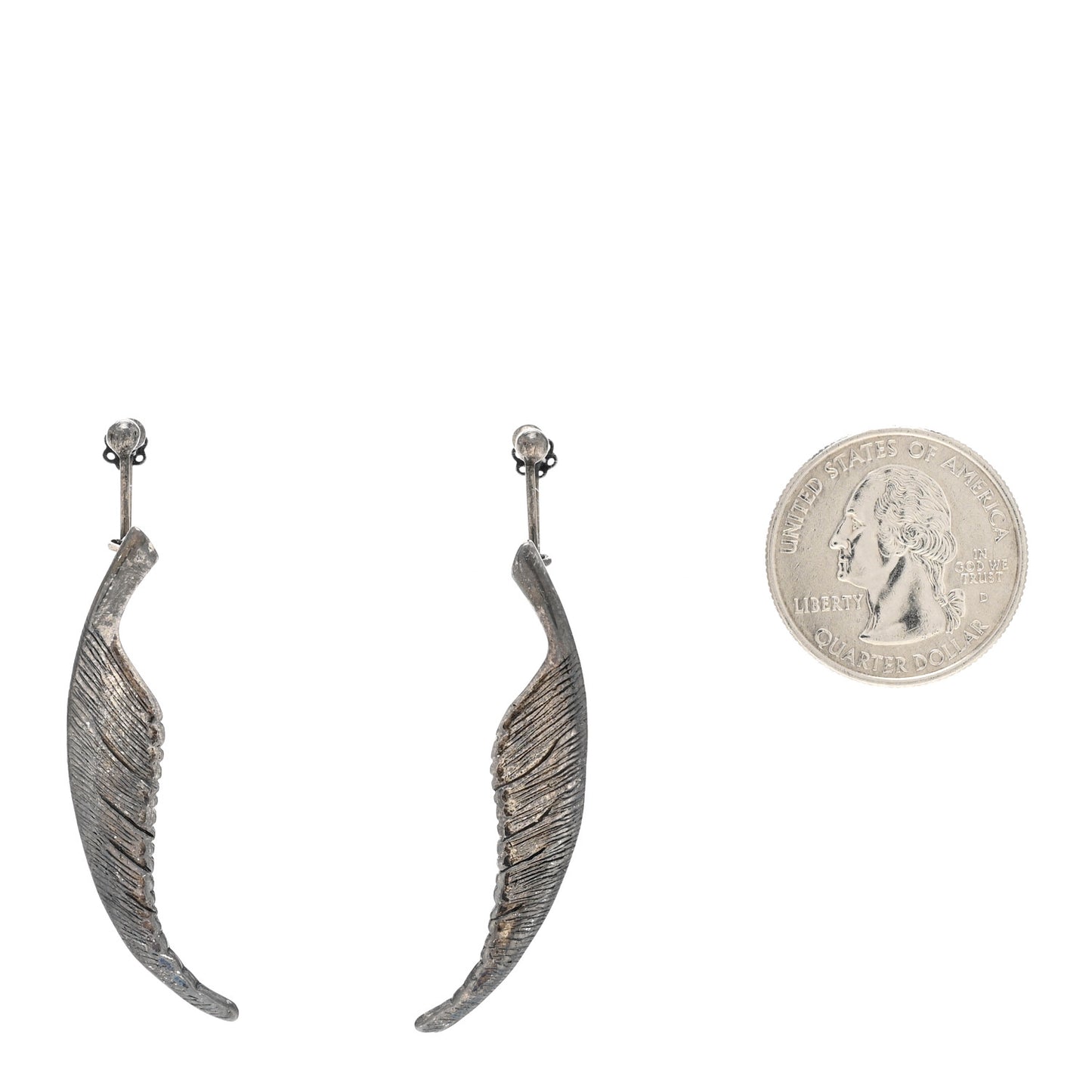 Feather Earrings Silver