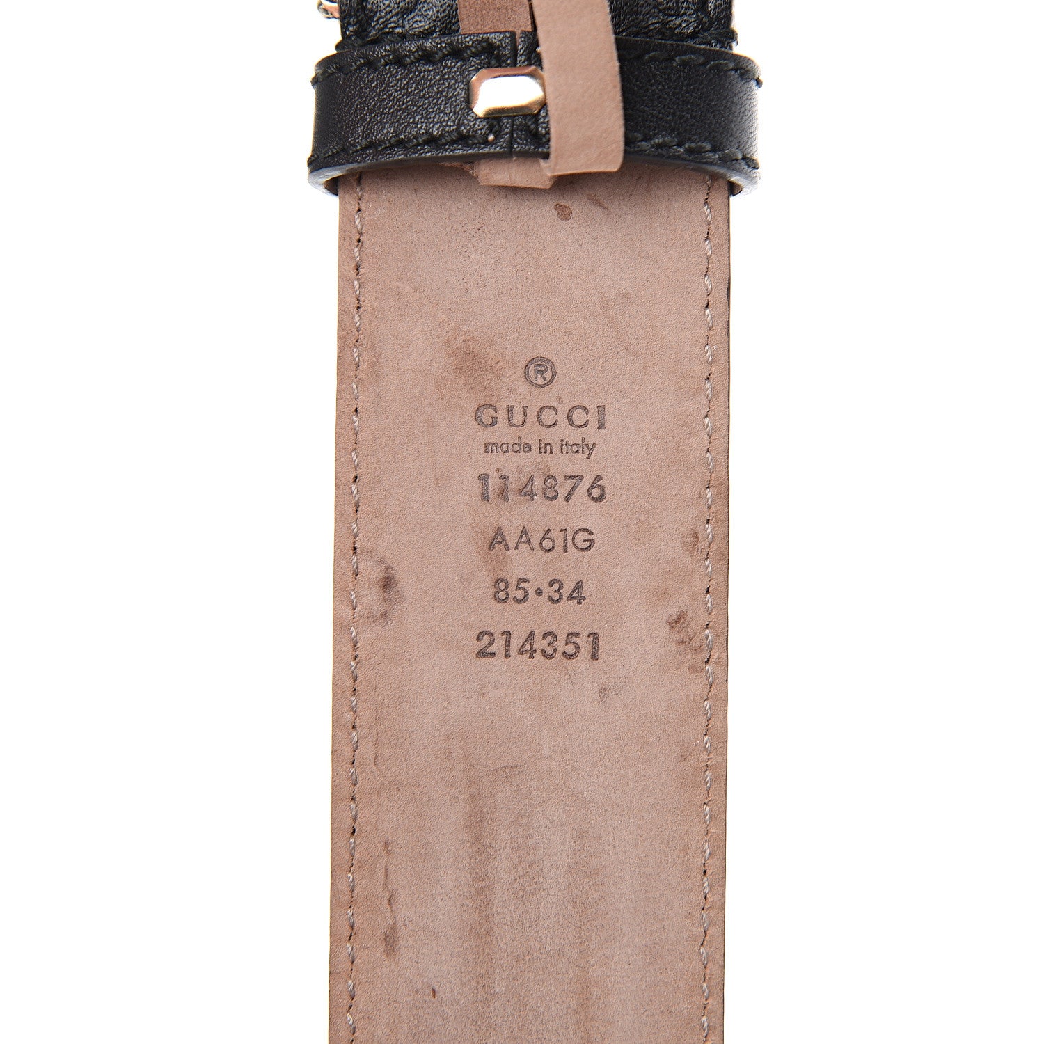 Gucci Guccissima Signature Interlocking G 40mm Belt 85 34 Black 3 of 8
