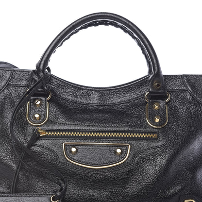 Balenciaga Chevre Gold Metallic Edge Hardware City Black 9 of 11
