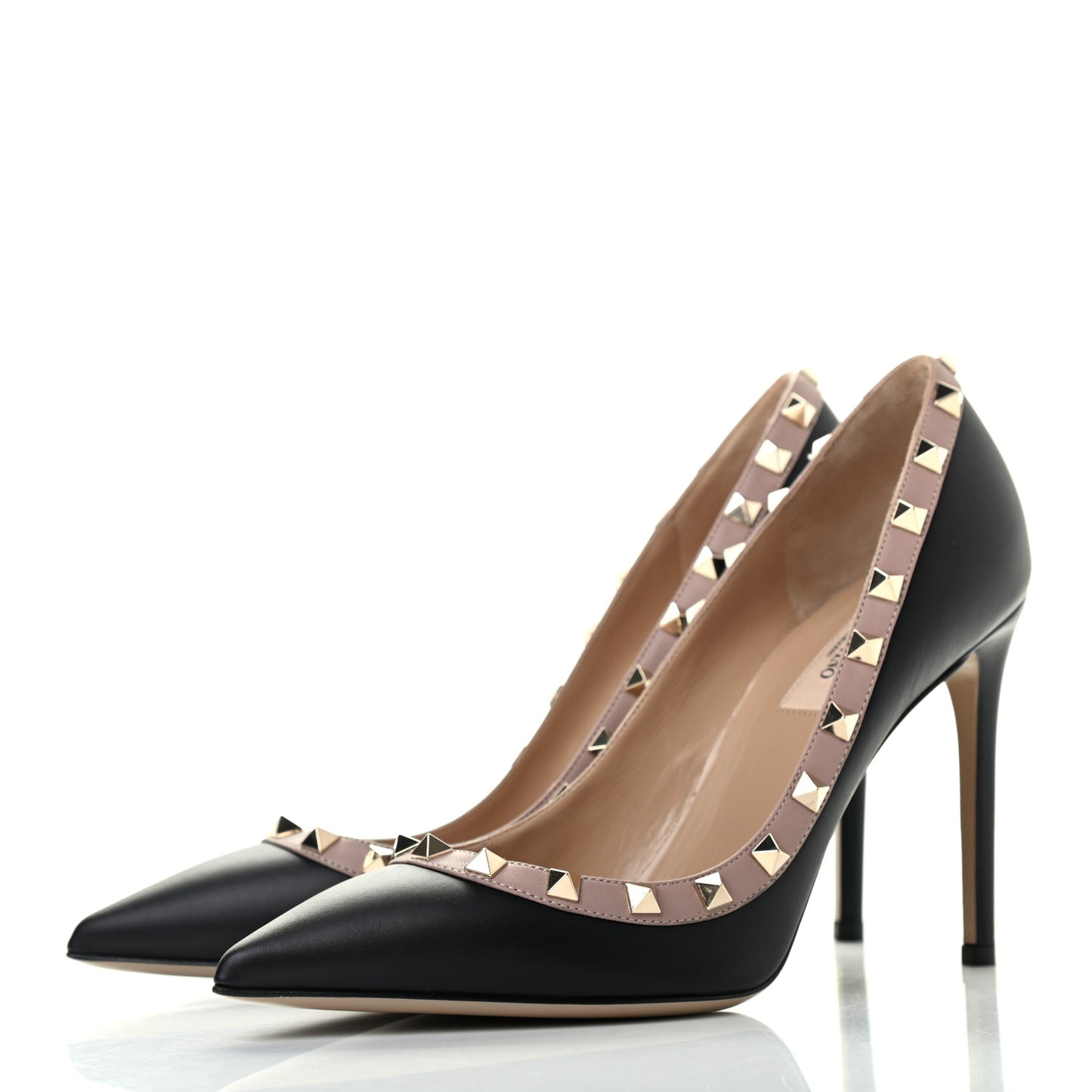 Nappa Rockstud 100mm Pumps 38 Black Poudre