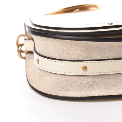 Chloe Calfskin Suede Small Nile Bracelet Bag Off White 7 of 9