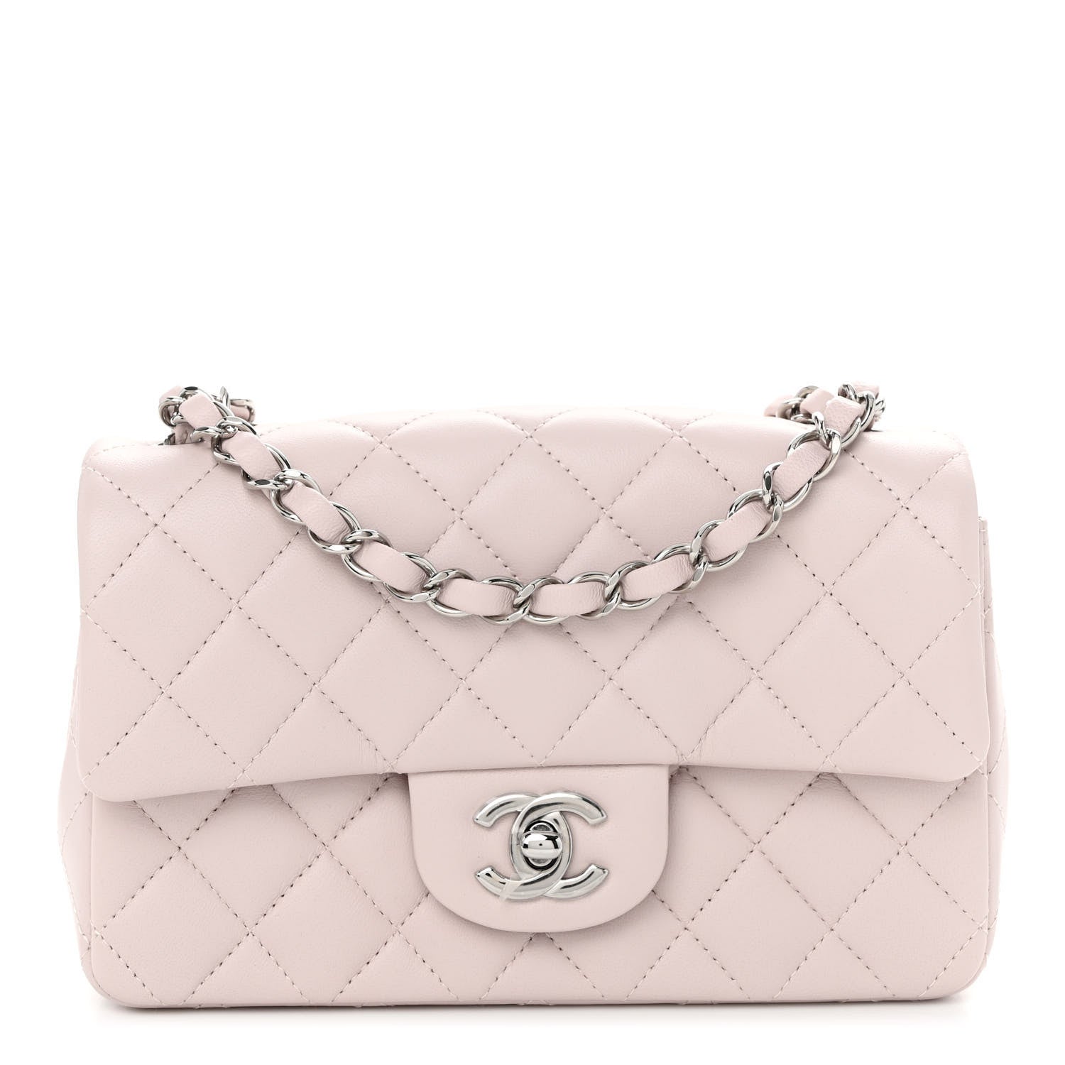 Chanel Lambskin Quilted Mini Rectangular Flap Light Purple 1 of 12