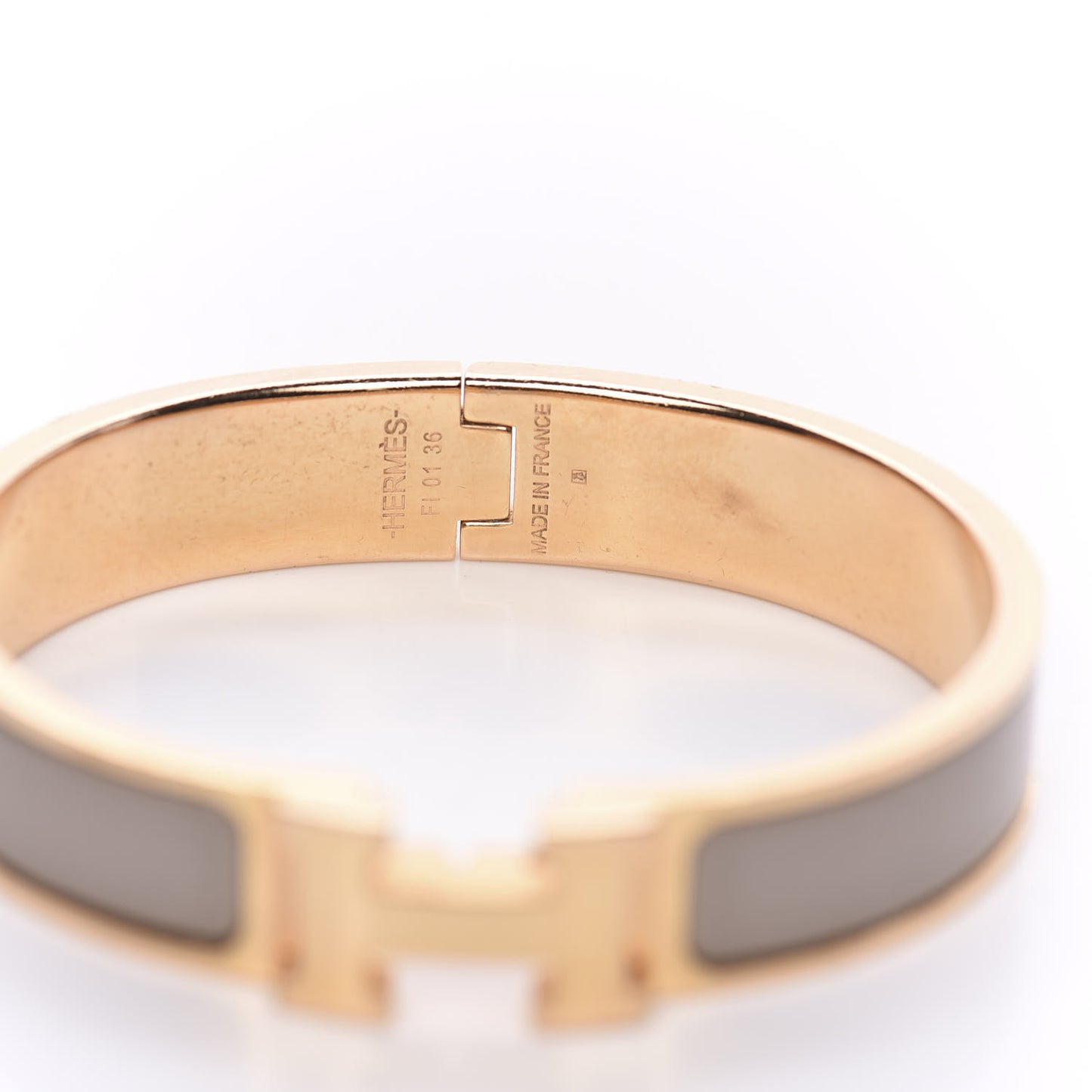 Enamel Clic Clac H Narrow Bracelet PM Marron Glace