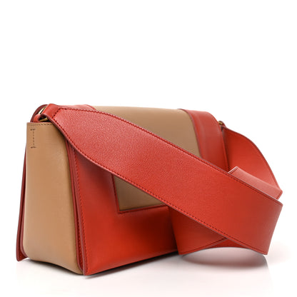 Celine Shiny Smooth Calfskin Medium Frame Shoulder Bag Red Tan 3 of 10