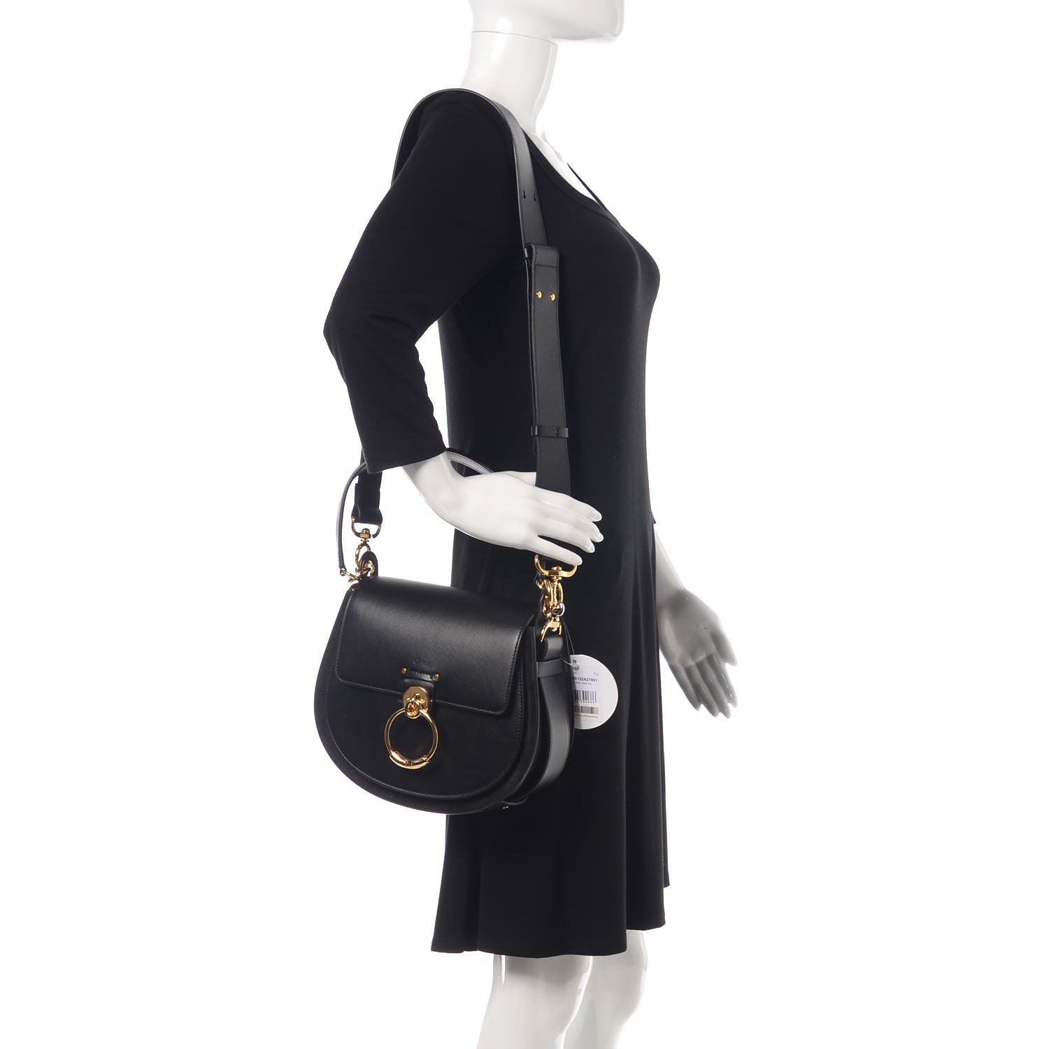 Chloe Calfskin Suede Large Tess Bag Black 2 of 8