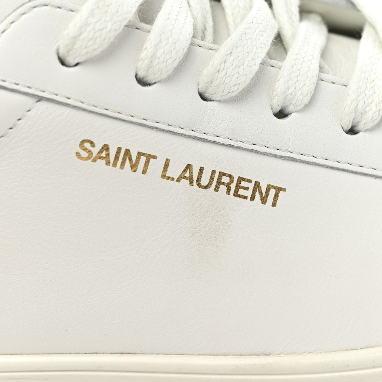 Saint Laurent Calfskin Pony Hair Leopard Print Andy Low Top Sneakers 41 White 12 of 12