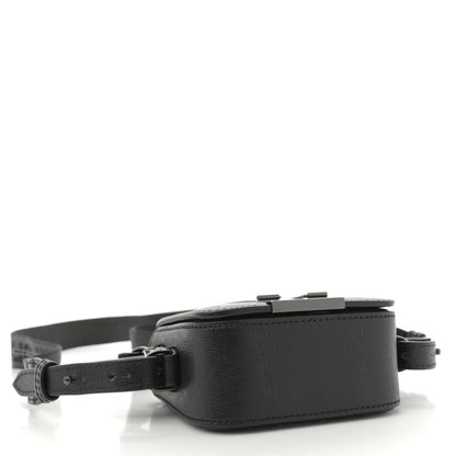 Off-White Saffiano Striped Baby Diag Binder Clip Bag Black White 4 of 12