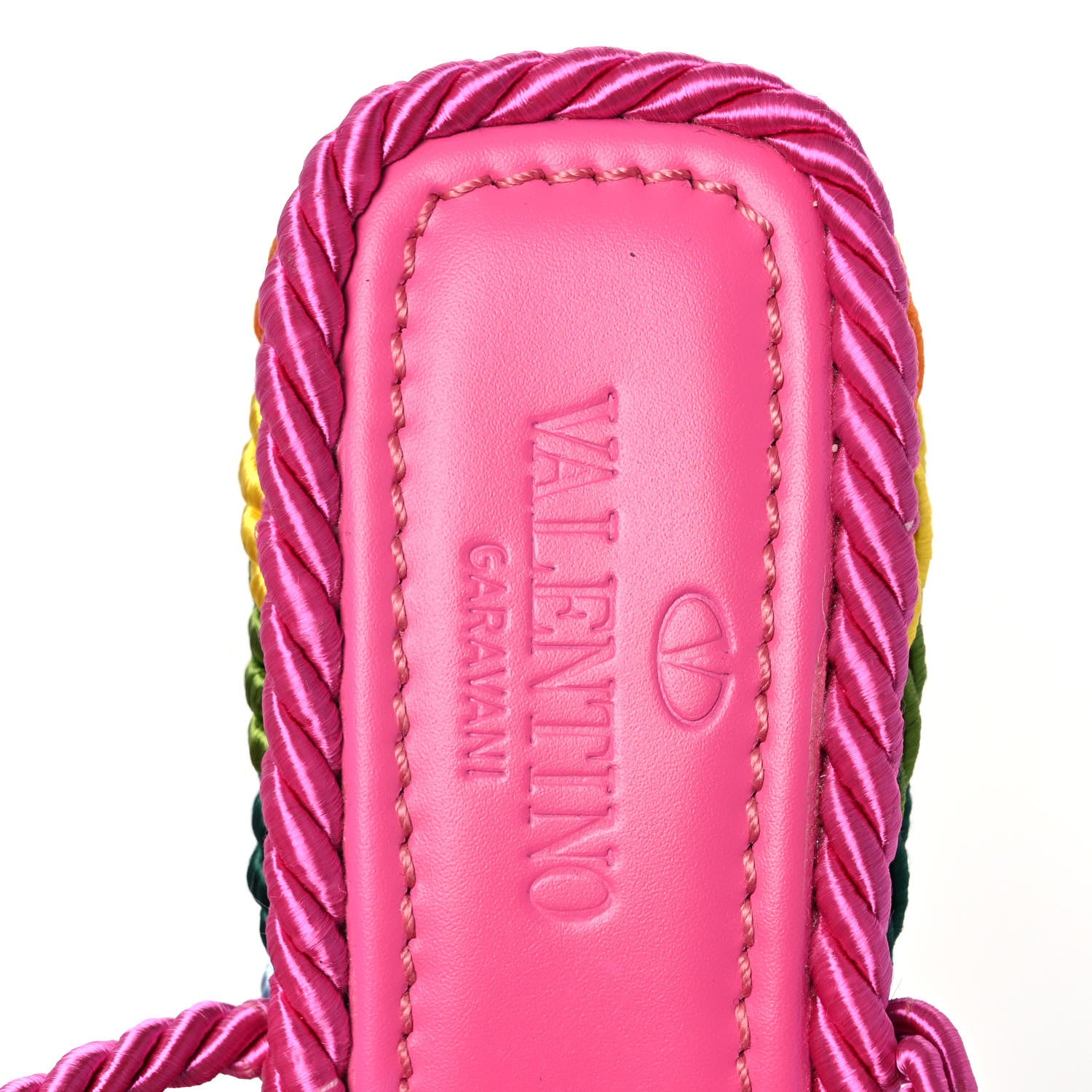 Valentino Garavani Calfskin Rockstud Ankle Strap Torchon Espadrille 25/115mm Wedge Sandals 37 Feminine Pink Multicolor 7 of 8