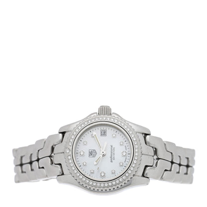 Tag Heuer Stainless Steel Diamond Bezel Mother of Pearl 26mm Link Quartz Watch WT141J 2 of 4