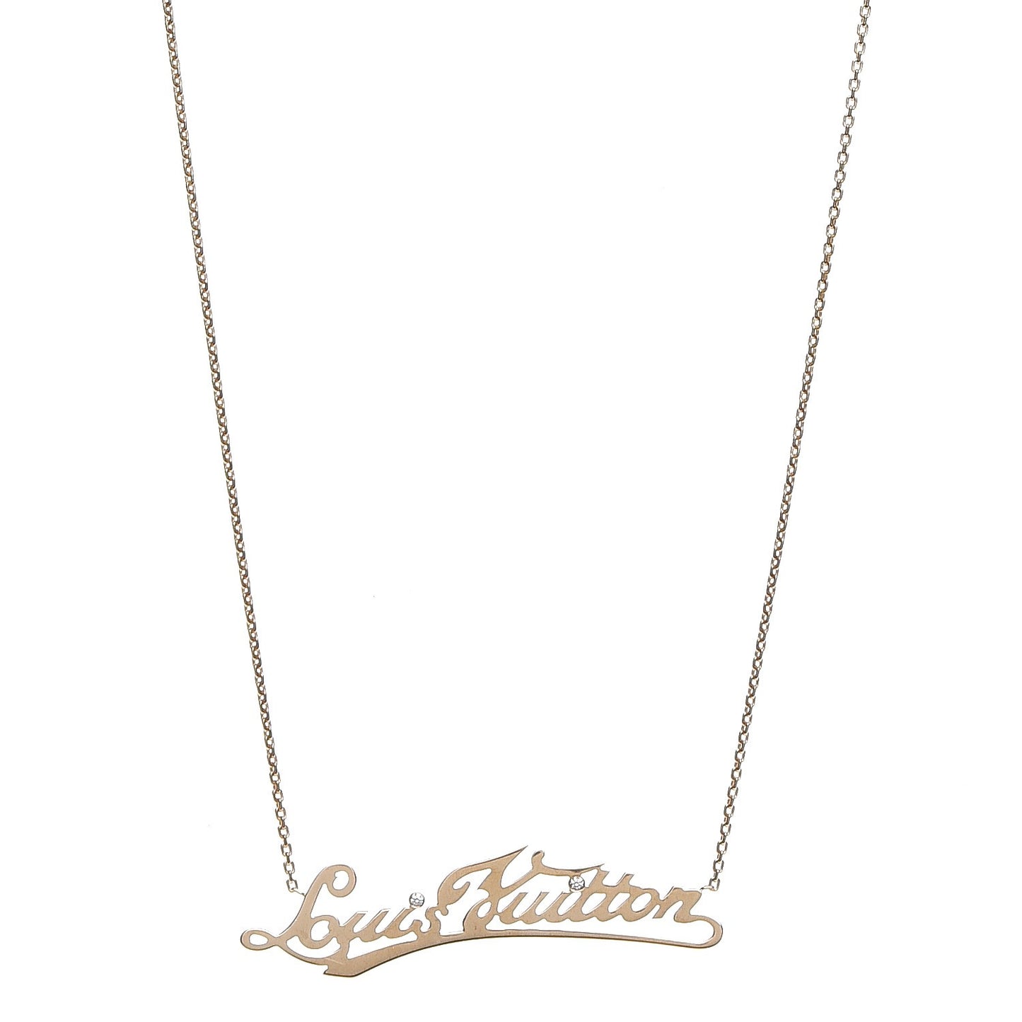 18K Yellow Gold Diamond ID Nameplate Necklace