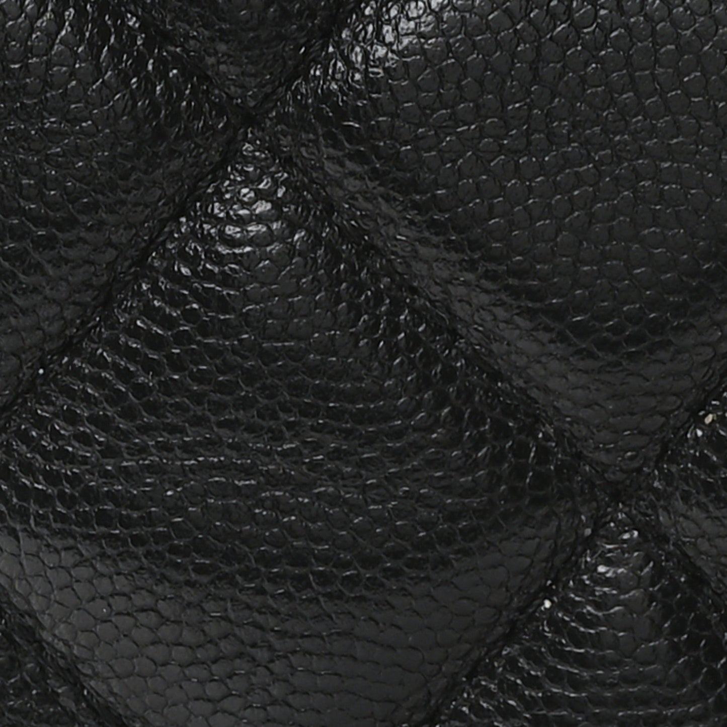 Caviar Quilted Large Rolled Up Bucket Drawstring Bag Black