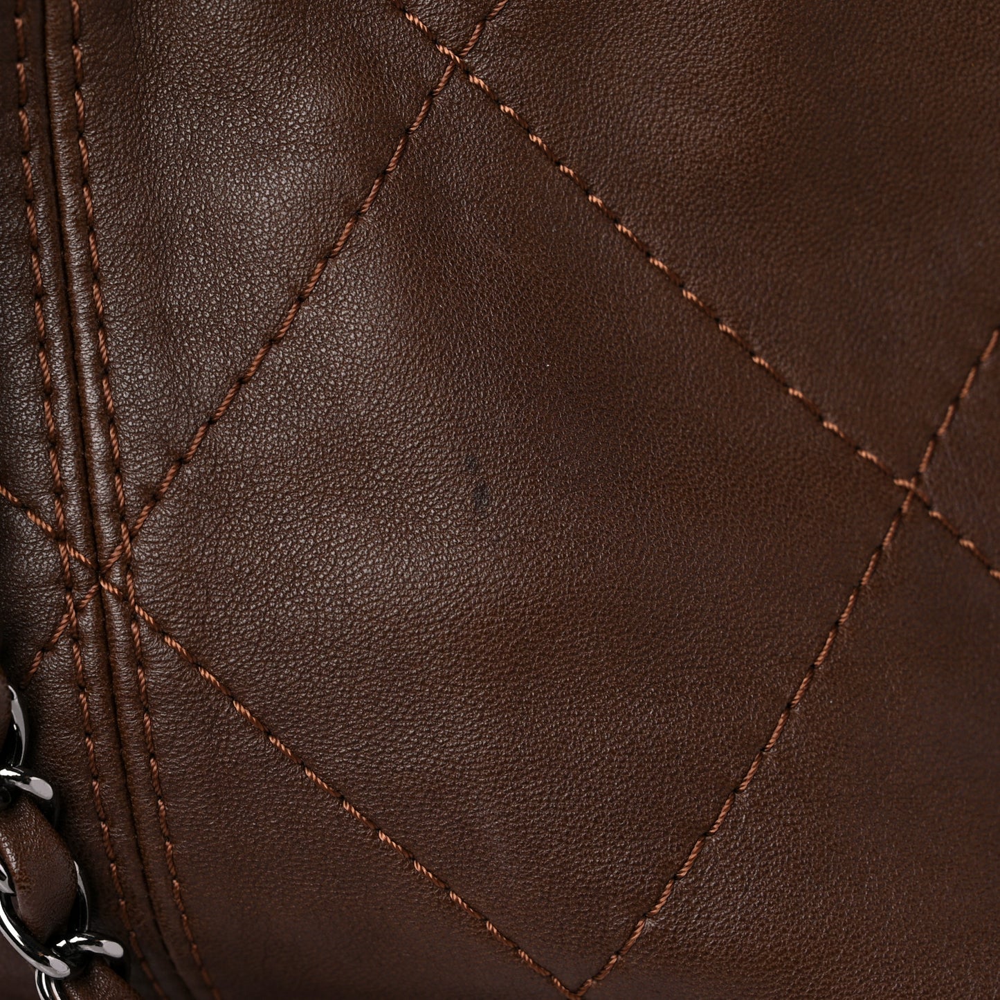 Lambskin Soft Touch Shoulder Bag Dark Brown