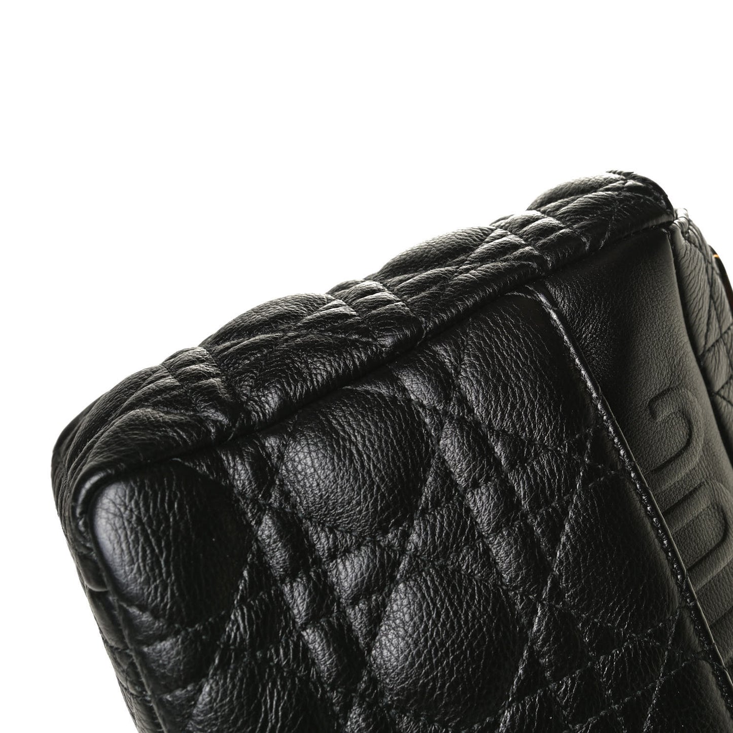 Grained Calfskin Cannage Large Caro Bag Black
