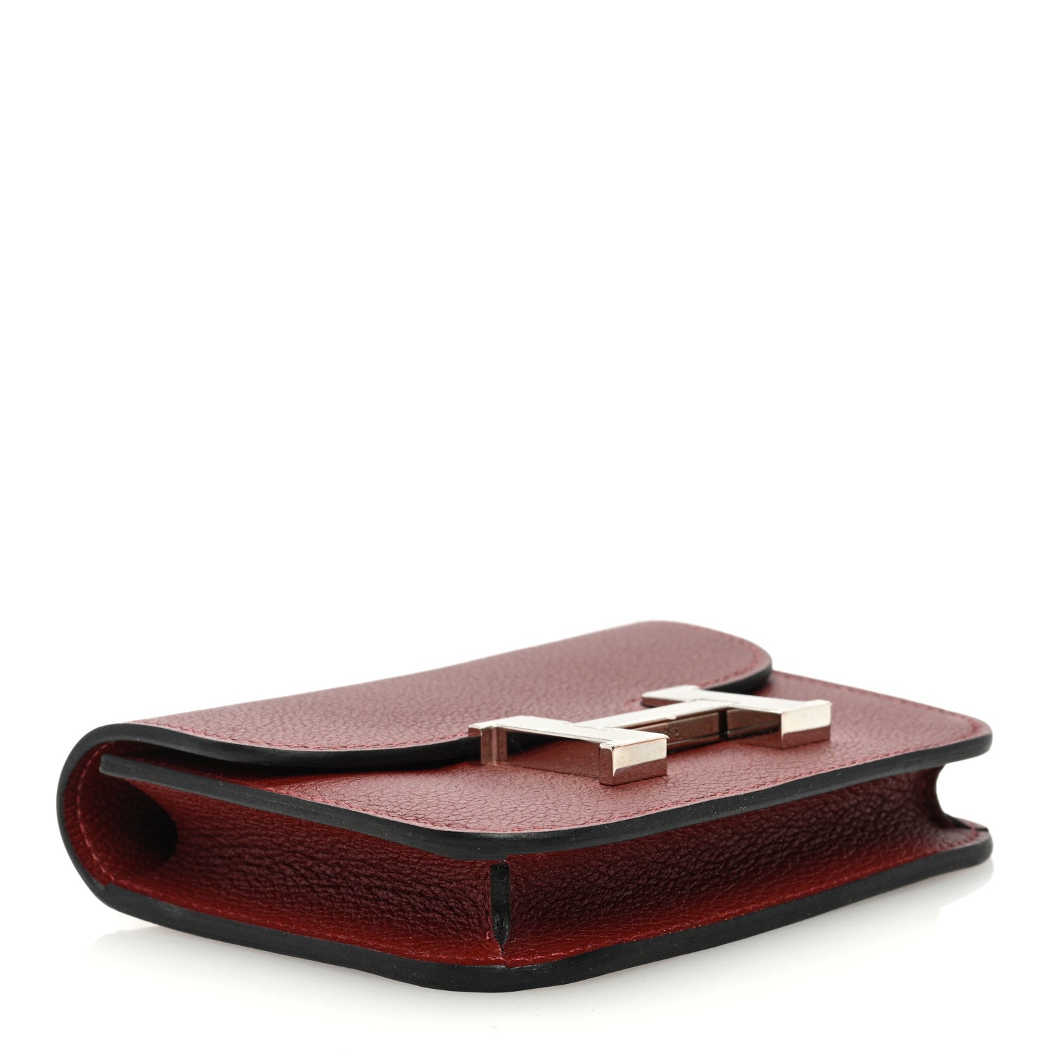 Hermes Evercolor Bi-Color Constance Slim Wallet Rouge H Rose Azalee 5 of 9