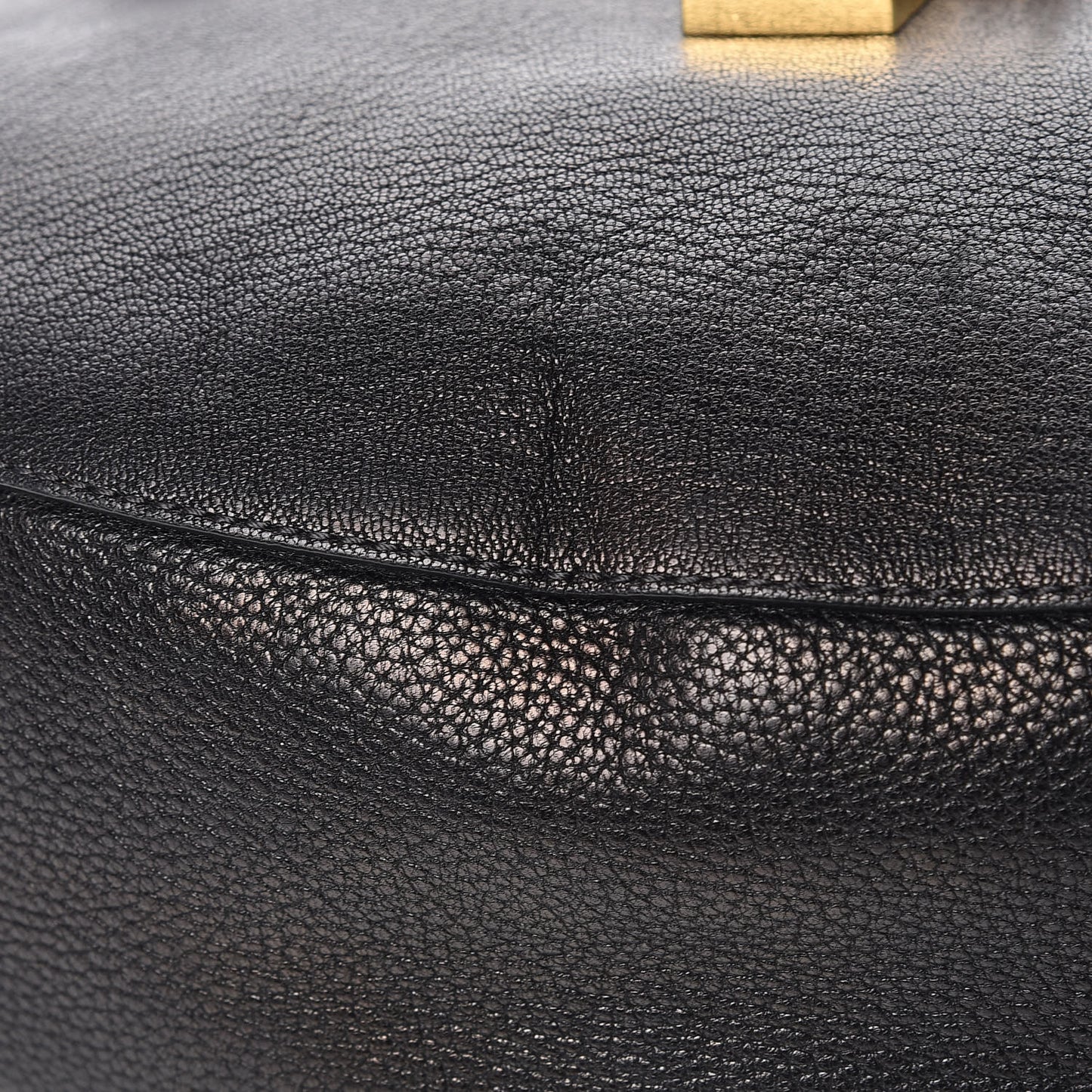 Grained Lambskin Large Drew Shoulder Bag Black