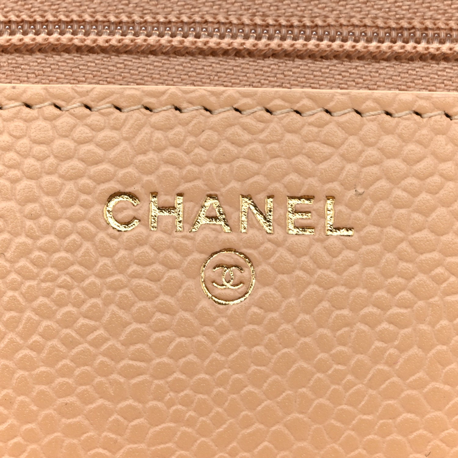 Chanel Caviar Quilted Wallet on Chain WOC Beige 6 of 11