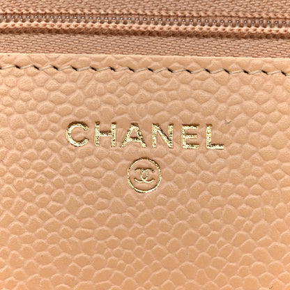 Chanel Caviar Quilted Wallet on Chain WOC Beige 6 of 11