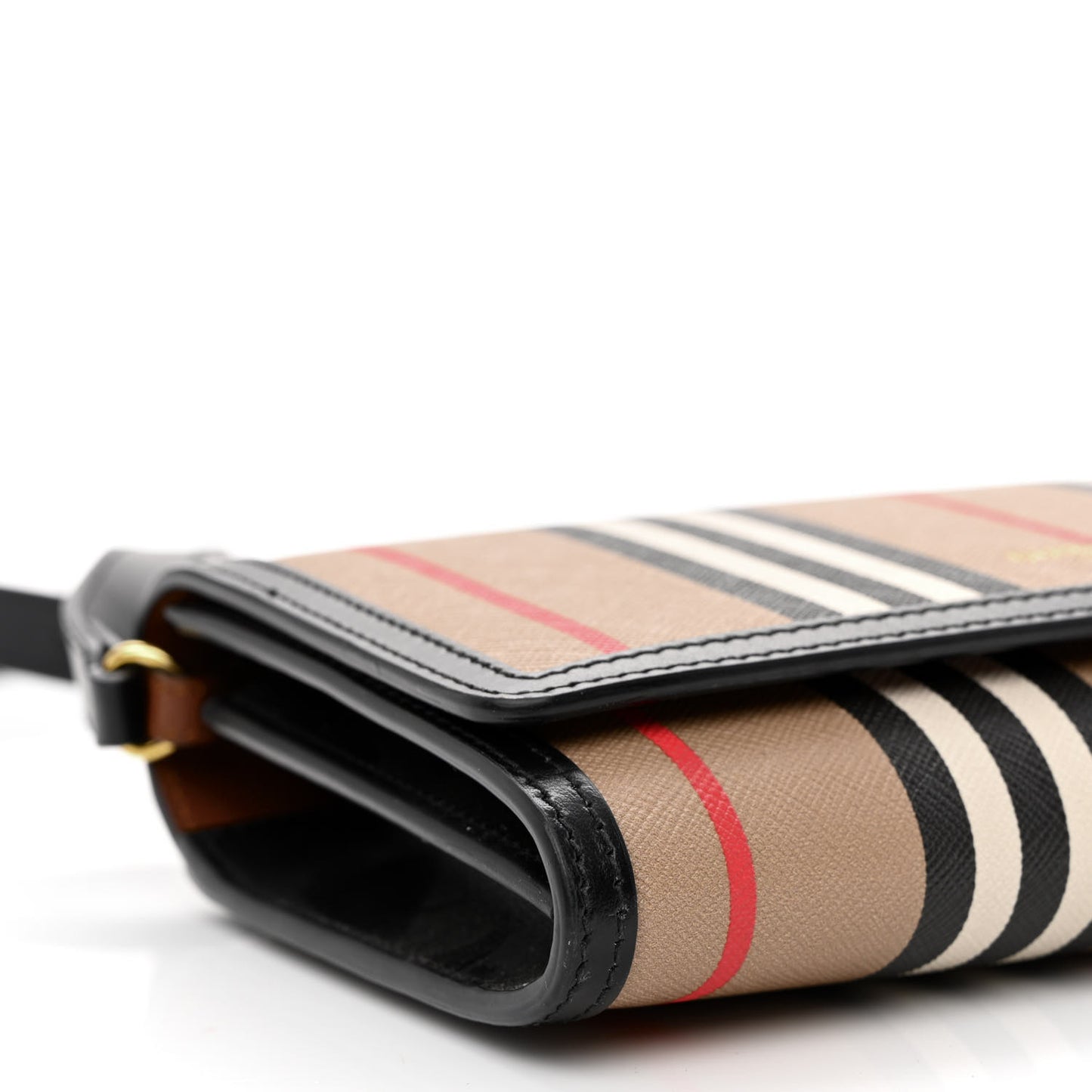 E-Canvas Icon Stripe Hannah Wallet With Detachable Strap Archive Beige