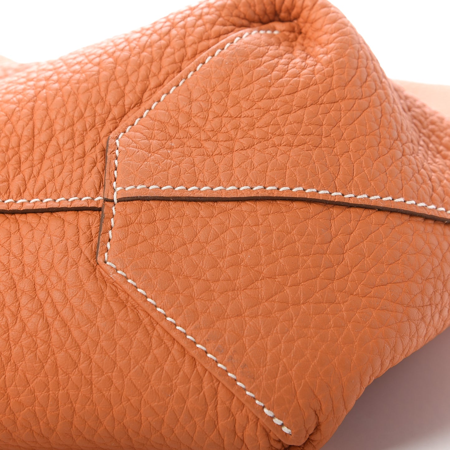 Taurillon Clemence Double Sens 36 Reversible Tote Gris Perle Orange