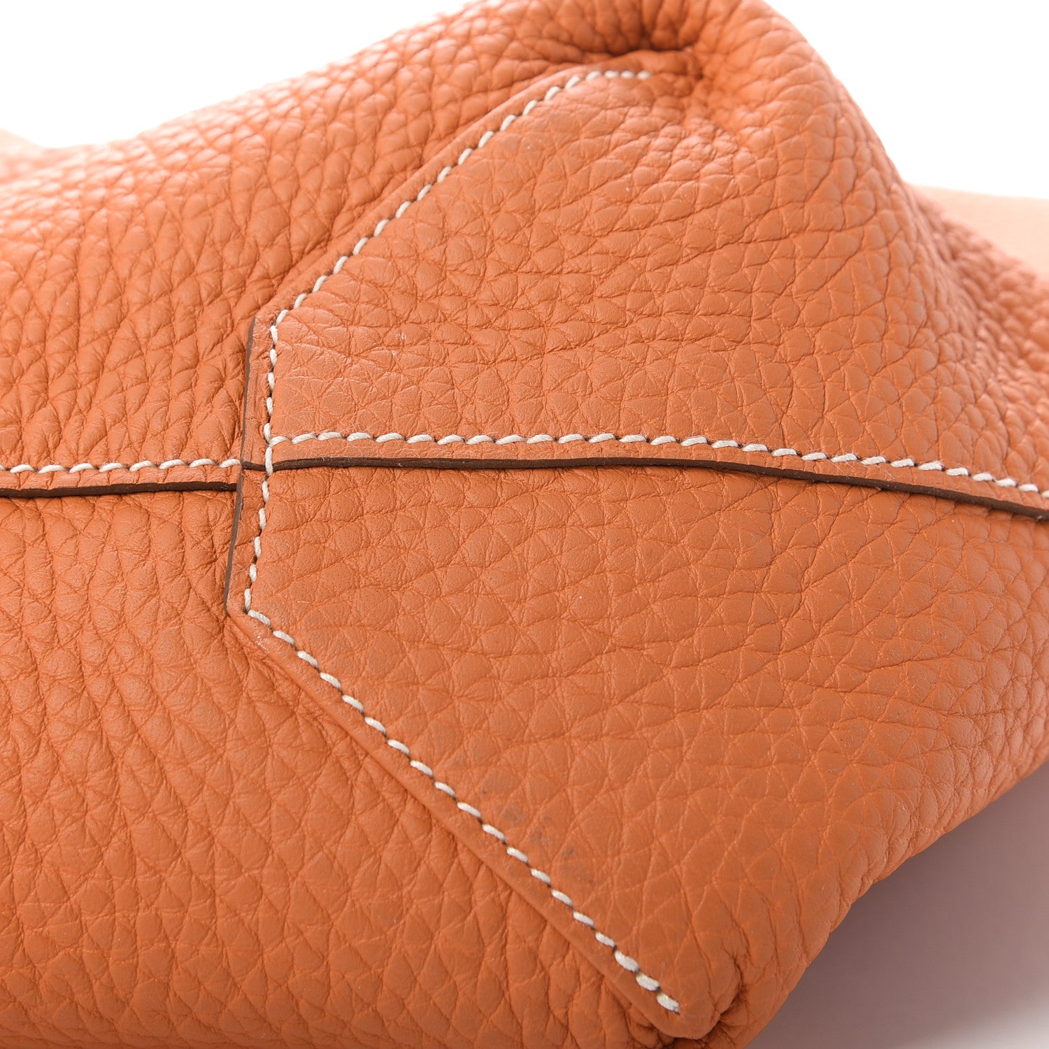 Hermes Taurillon Clemence Double Sens 36 Reversible Tote Gris Perle Orange 15 of 16