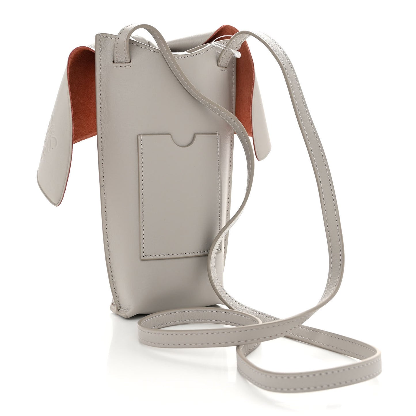 Calfskin Bunny Pouch Crossbody Bag Ghost