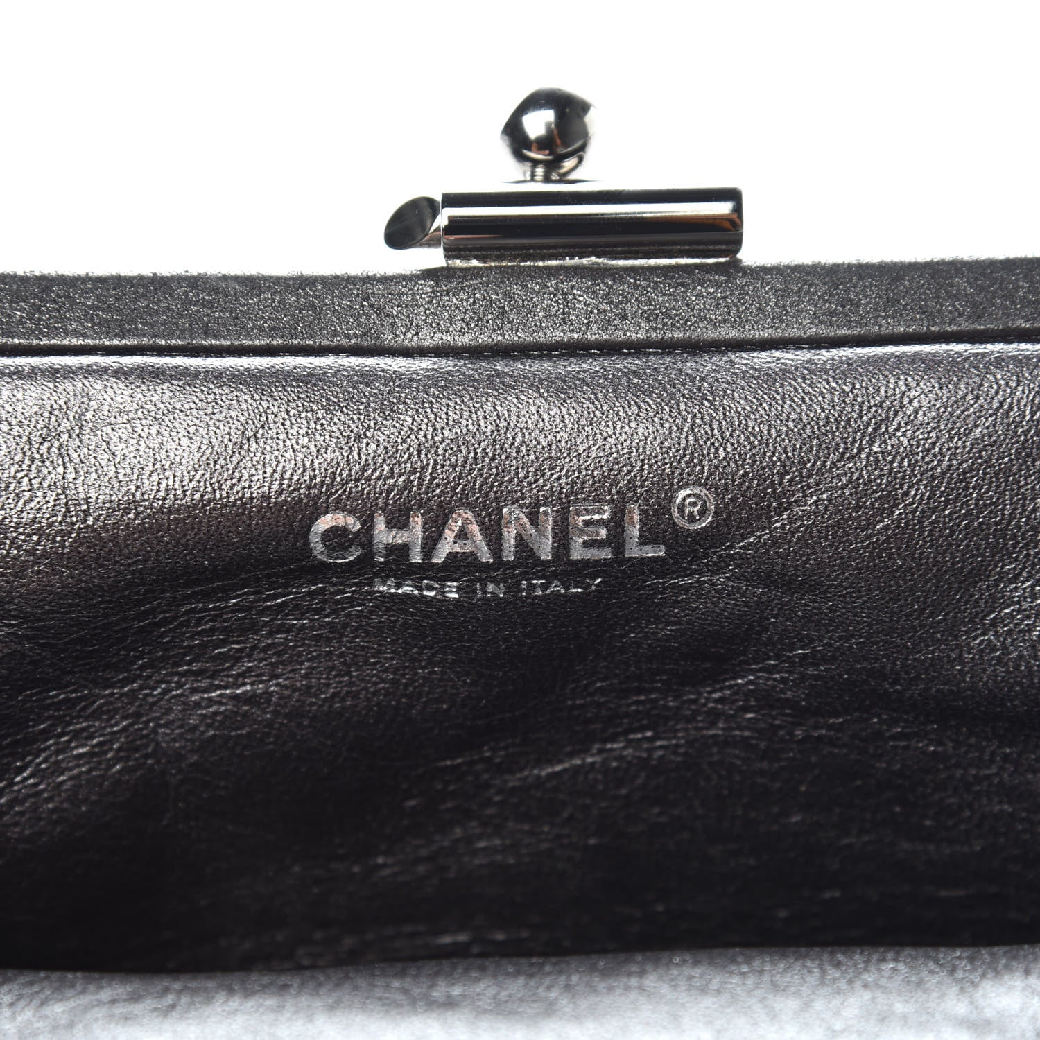 Chanel Metallic Crackled Calfskin Monte Carlo Clutch Dark Silver 6 of 7