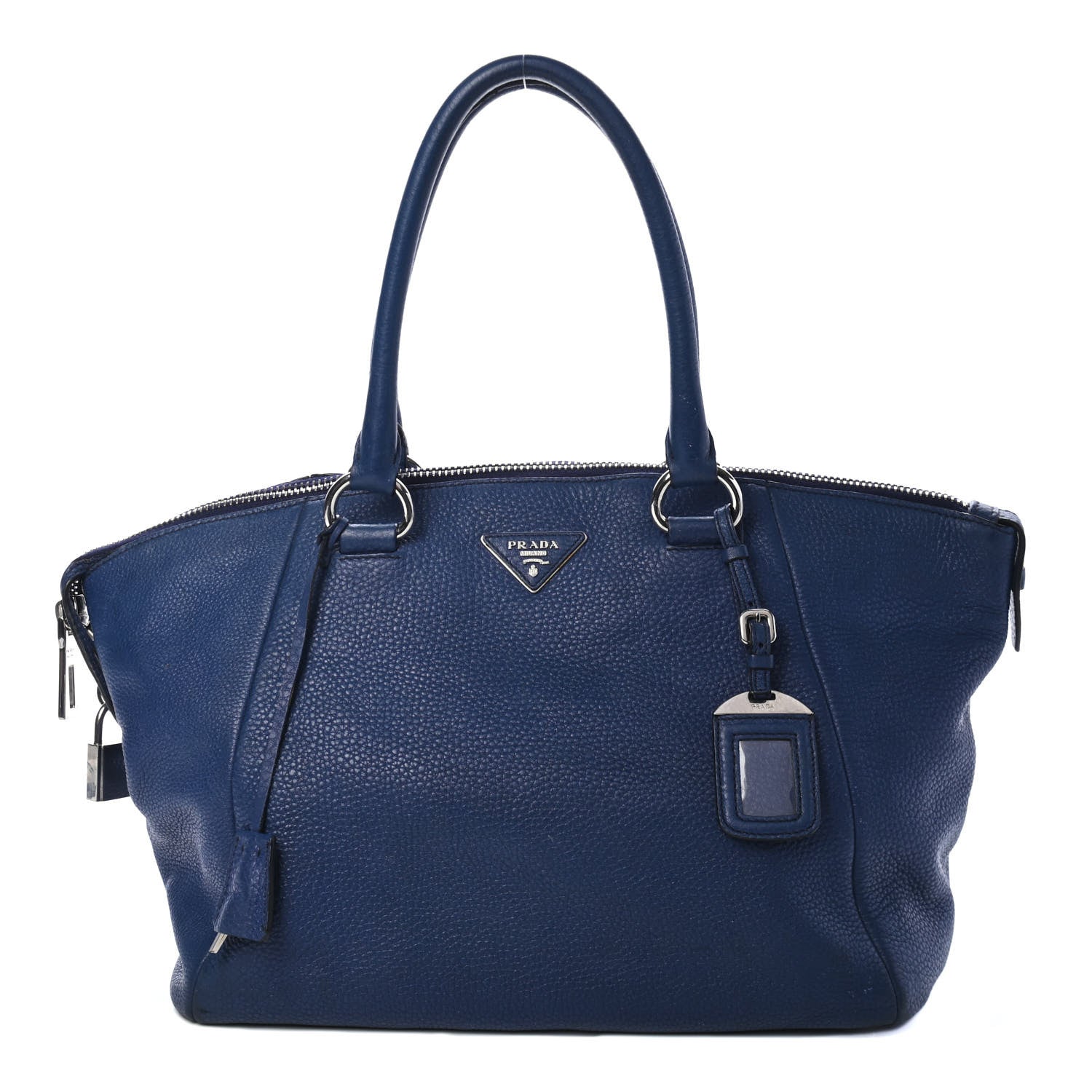 Prada Vitello Daino Double Handle Satchel Inchiostro 1 of 4