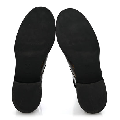 Louis Vuitton Calfskin Monogram Wonderland Flat Ranger Boots 41 Black 6 of 11