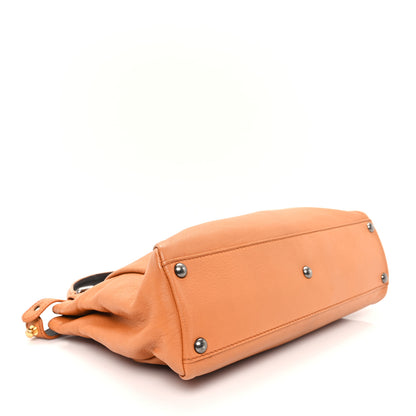 Fendi Goatskin Snakeskin Medium Peekaboo Iconic Satchel Brown 4 of 11