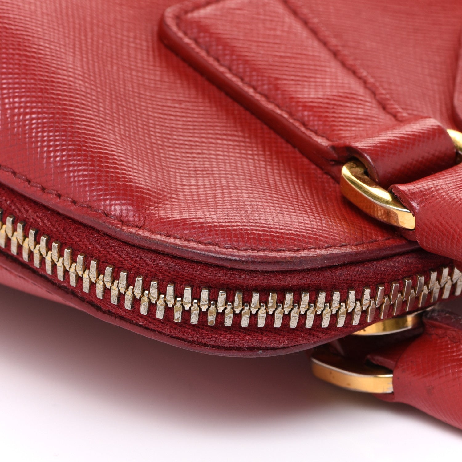 Prada Saffiano Lux Mini Promenade Tote Fuoco 10 of 13