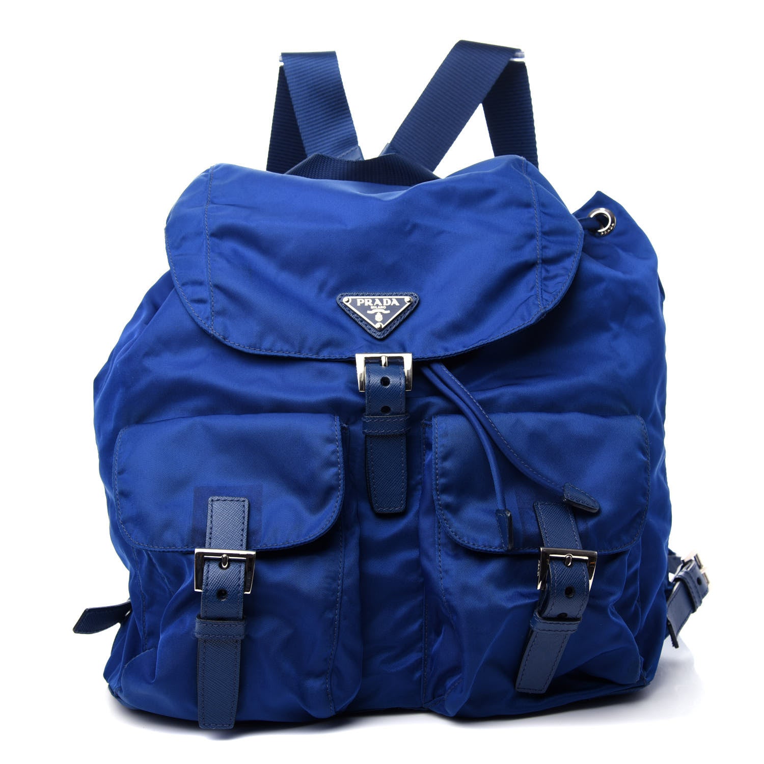 Prada Tessuto Nylon Saffiano Vela Backpack Bleuette 1 of 11