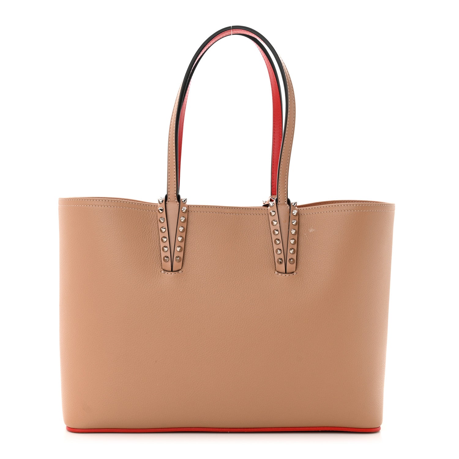 Christian Louboutin Calfskin Empire Spikes Small East West Cabata Tote Nude 1 of 12