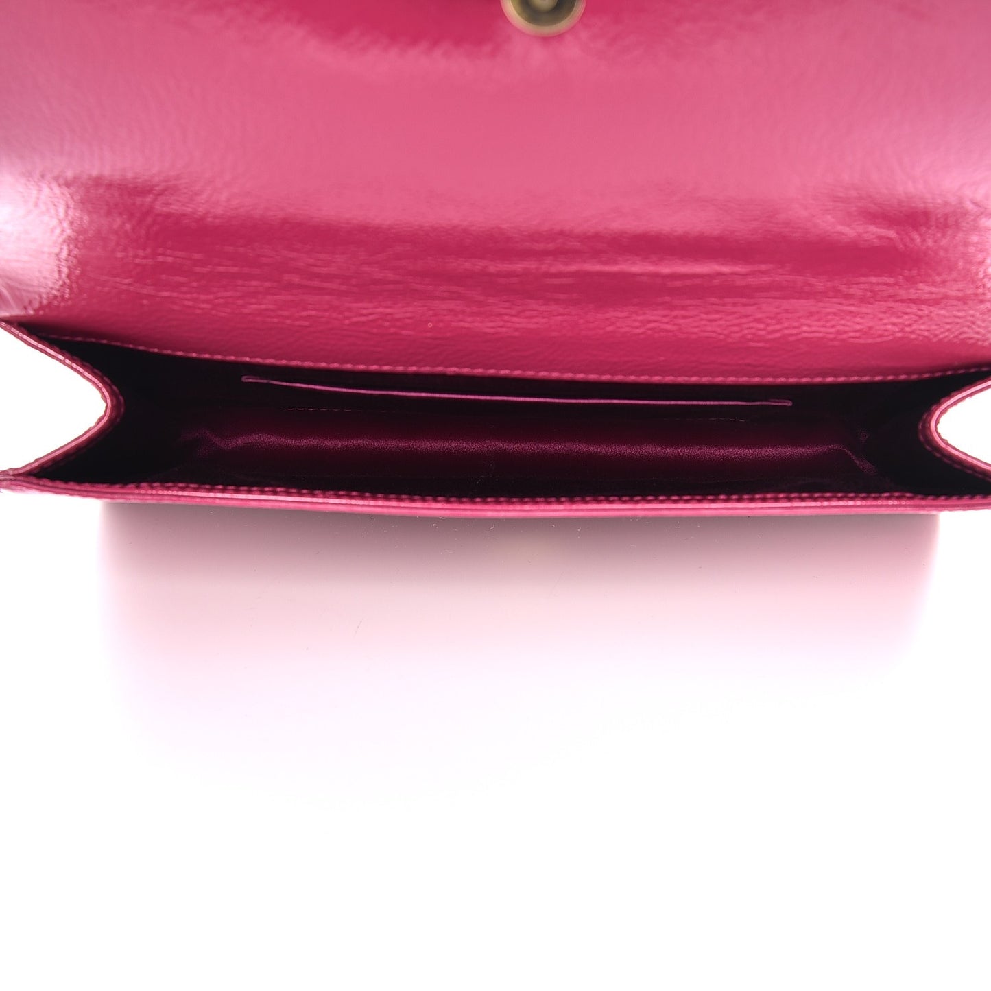 Textured Patent Monogram Large Belle De Jour Clutch Fuchsia