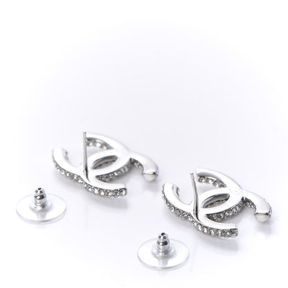 Chanel Crystal Large CC Earrings Silver 3 of 5