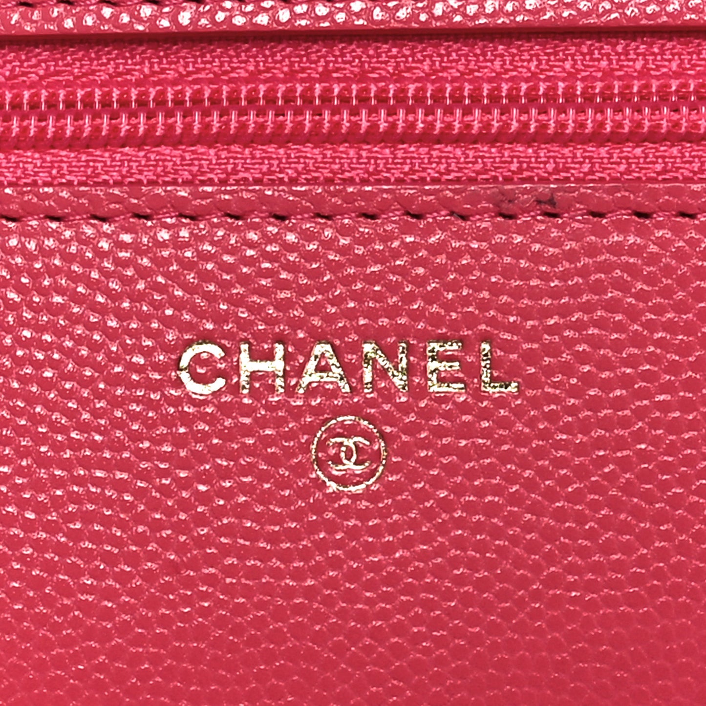 Caviar Quilted French New Wave Chain CC Wallet On Chain WOC Pink