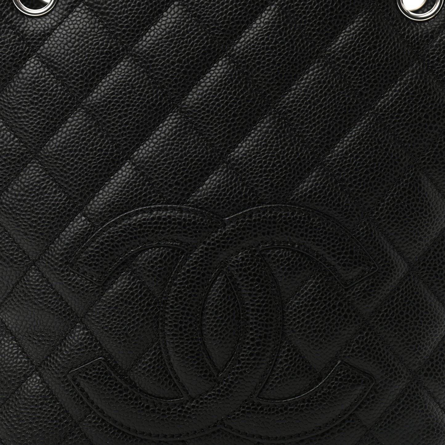 Caviar Quilted Petit Shopping Tote PST Black
