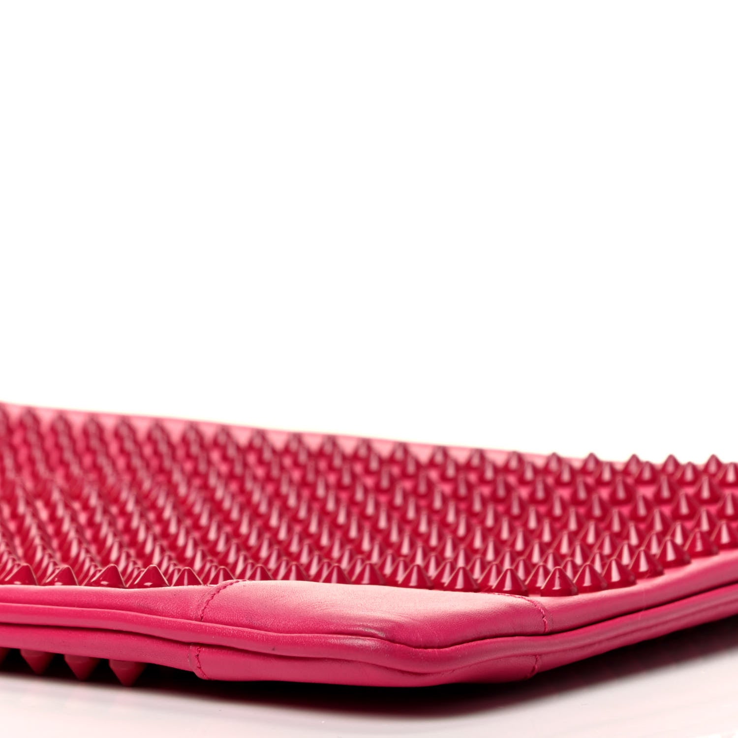 Christian Louboutin Calfskin Spikes Loubiposh Chain Clutch Fuchsia 9 of 9