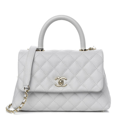 Chanel Caviar Quilted Mini Coco Handle Flap Light Grey 1 of 10