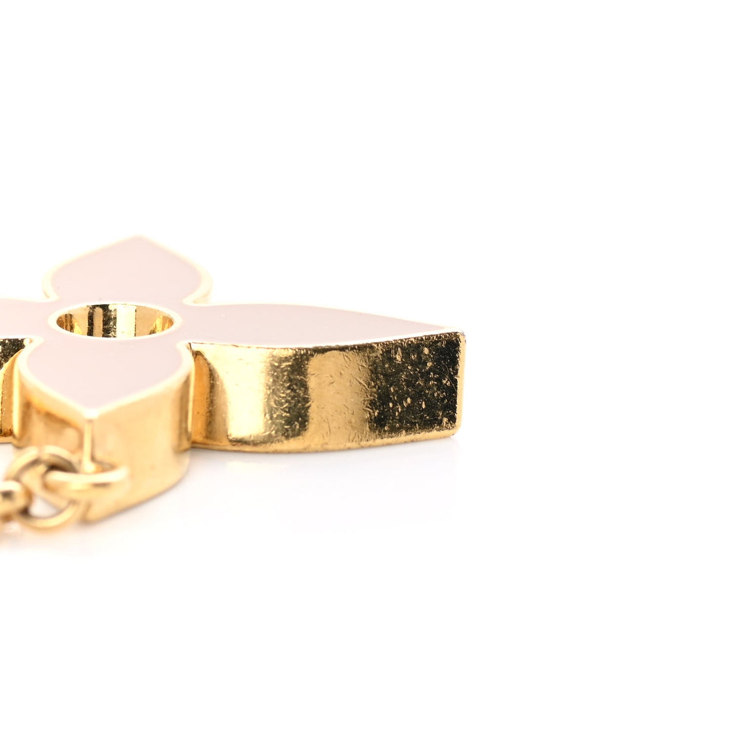 Metal Enamel Fleur De Monogram Bag Charm Dore