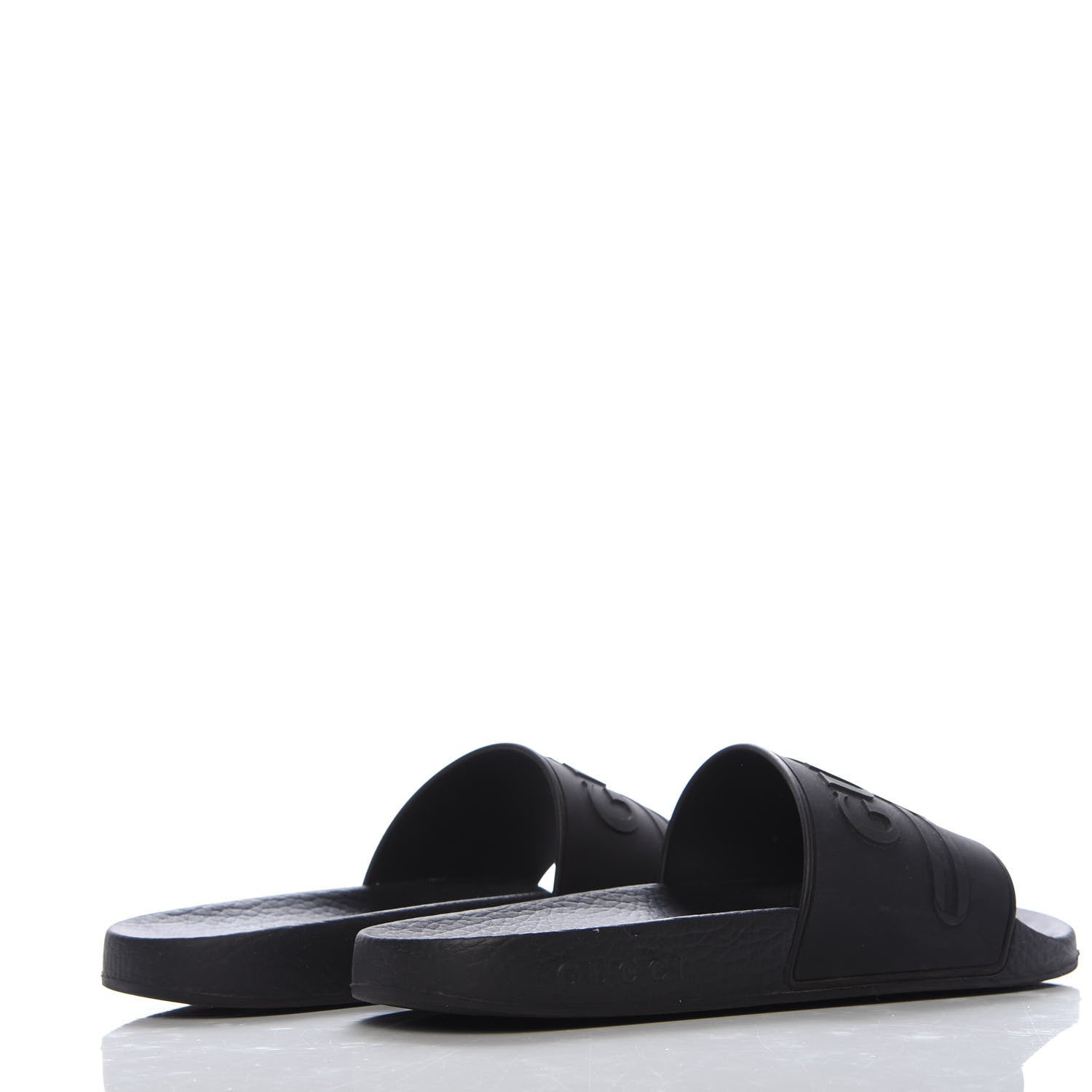 Gucci Rubber Womens Logo Slide Sandals 38 Black 4 of 8