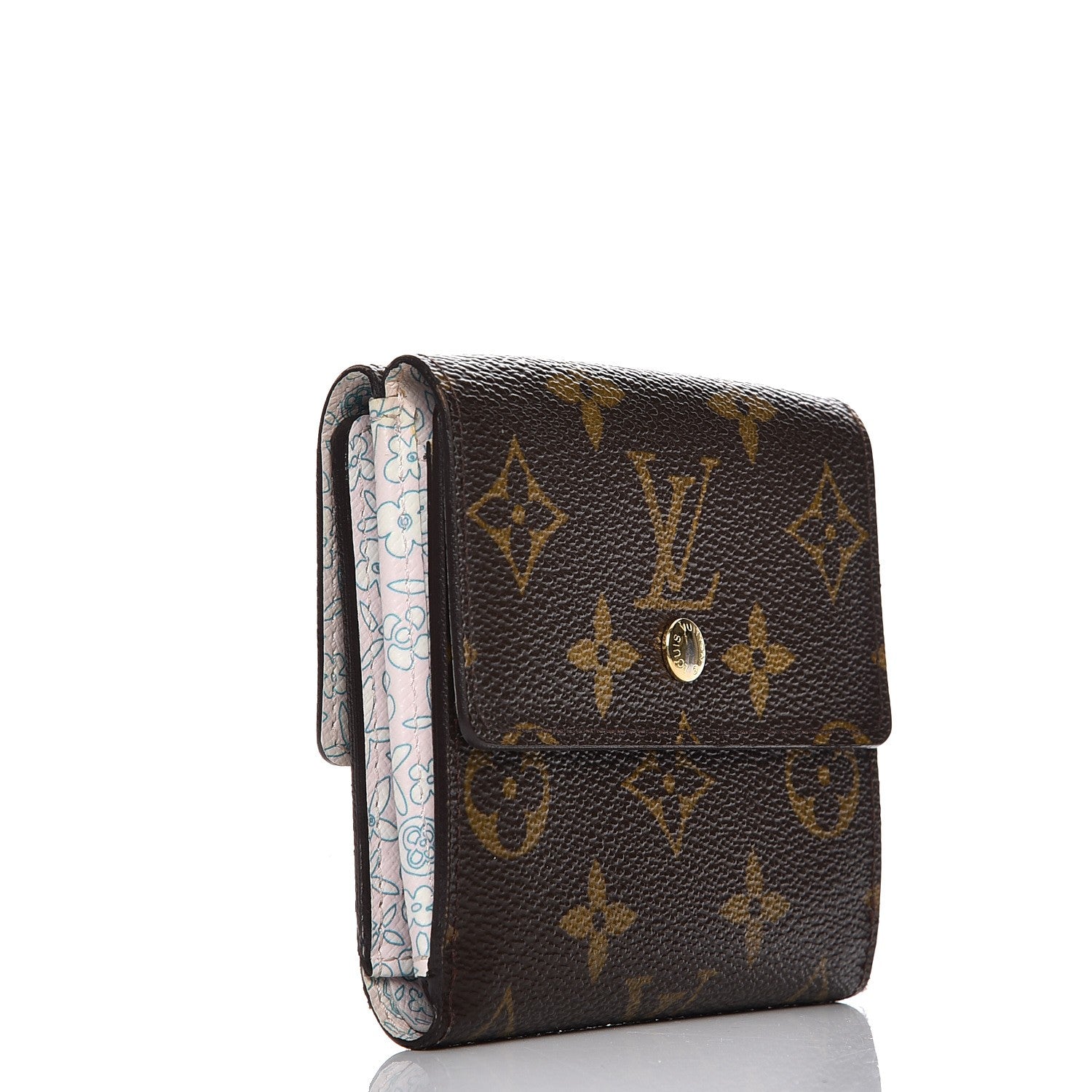 Louis Vuitton Monogram Fleuri Elise Wallet Rose 3 of 10