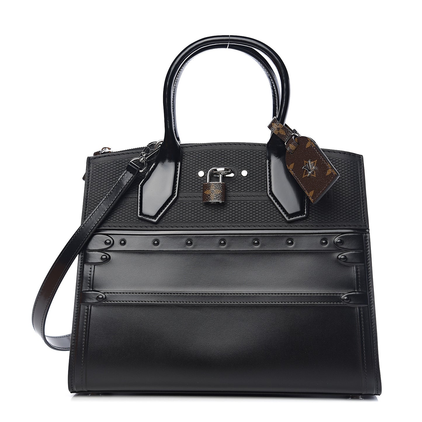 Calfskin Embossed Steamer MM Black